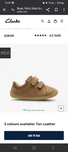 New Clarks Roamer Craft Toddler Shoes Size 4 (F) Tan Leather - Picture 1 of 9