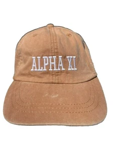 Alpha XI Cap Hat Adult Adjustable Beige Cotton ADAMS Dad Hat Fraternity Sorority - Picture 1 of 8