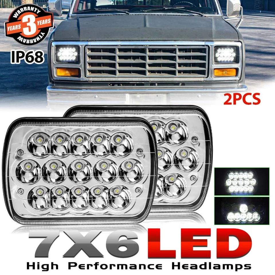 Faros LED 5x7"7x6" haz alto para Ford F150 F250 F350 Ranger 1976-1986 2 un. Foto 1 de 4