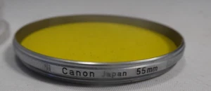 genuine Canon 55mm Y3 Yellow Filter silver / chrome rim type unmarked - Picture 1 of 8
