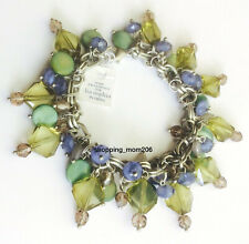Lia Sophia "Fiji" Silver Tone w/Genuine MOP, Glass & Resin Beads Bracelet