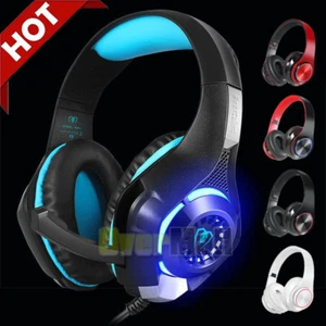 Gaming Headset PS4 Xbox One Headphone PC Earphone Stereo Sound Nose Cancelling - Picture 1 of 29