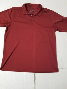 Men's polo shirt BOLLE GOLF size XL short sleeve Maroon Red golf easy care top  - Picture 1 of 11