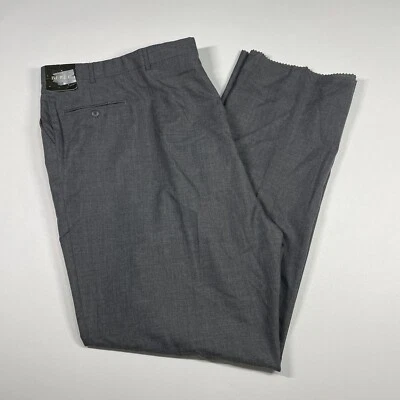 Vintage Berle Pants Men’s 56 Gray Wool Blend UNHEMMED USA MADE MEASURES 54 NEW - Image 1 of 4