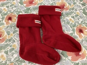 Hunter Kid's Red Hunter Fleece Socks Size M (11-13) New. - Picture 1 of 2
