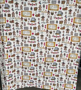 Vtg Dianna Marcum Grandma's Gingerbread Recipe Cotton Fabric 2 yards - Picture 1 of 5