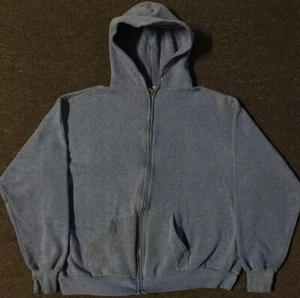 Vtg 80s Faded Distress Zip Hoodie S Boxy USA Grunge Skate Surf Punk Biker Track - Picture 1 of 18