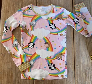 The Children’s Place Girl’s PAJAMA TOP: Rainbows & Animals~Size 12~L/S PINK - Picture 1 of 6