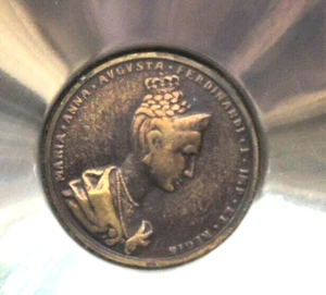 Maria Anna Augusta & Ferdinand repro medallion in stainless dish, free shipping - Picture 1 of 10
