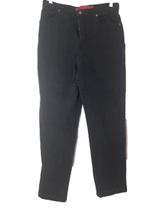 Womens Jeans Gloria Vanderbilt Black Size 8 30” Waist 30” Inseam Made in Jordan - Picture 1 of 9