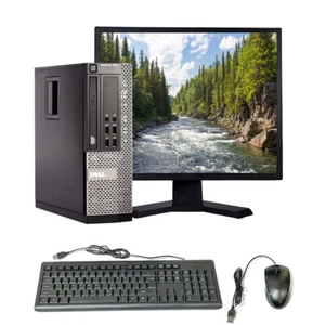 Dell i5 Desktop Computer PC SFF 8GB RAM 500GB HDD 19 in Monitor Windows 10 Wi-Fi - Picture 1 of 5