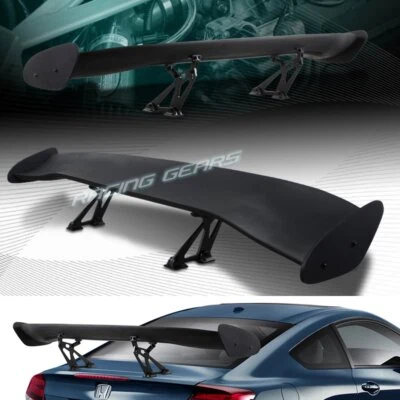 UNIVERSAL 57" WING DRAGON-2 STYLE BLACK ABS GT TRUNK ADJUSTABLE SPOILER WING - Image 1 of 4