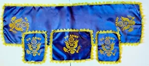 Vintage 4 Pieces, 1940's, US Army WWII Era, 1-41" Large, 3-Doily Memorabilia Set - Picture 1 of 6