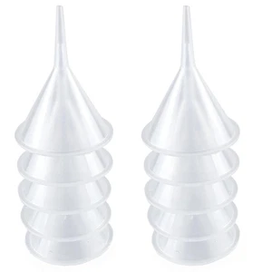 Mini entonnoir 10 pièces entonnoirs d'utilisation de cuisine petit col étroit plastique transparent  - Photo 1/7