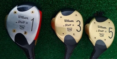 Juego de maderas vintage Wilson Staff II 1, 3, 5 con ejes de acero regulares dinámicos TT Foto 1 de 4