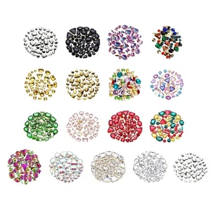 50Pcs Crystal Sew on Rhinestones Claws Flatback Clear Glass Gems Stone for Craft - Picture 1 of 17