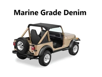 Bikini Top fits 1980-1986 Jeep CJ7 Black Denim Strapless Style-Free Shipping ! - Image 1 of 2