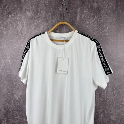 Camiseta Givenchy Hombro Cinta Logo Camiseta Blanca Lujo Talla M Foto 1 de 4