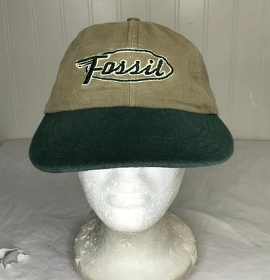 Vintage 90s Fossil Bags Brand Script adjustable Hat Cap Made In USA - Image 1 of 4
