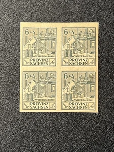 German States - Soviet Occupation of Saxony - 1946 Imperf Blk of 4 MNH LE095 - Picture 1 of 2