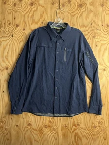 Outdoor Research Ferrosi Shirt Jacket Long Sleeve Snap Stretch Night Blue Mens L - Picture 1 of 12