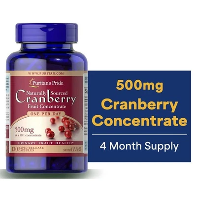 Puritans Pride One A Day Cranberry Capsules, 120 Count - Image 1 of 4