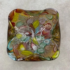 Cenicero de Murano Tutti Frutti de colección caña estirada arte vidrio plato cuenco 4 en regalo - Imagen 1 de 7