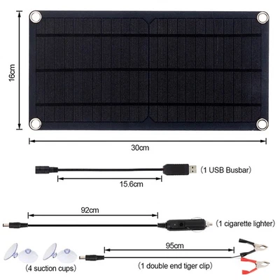 60W 12 V Solarzelle Solarpanel Solarmodul LadegeräT USB FüR Auto Boot Wohnmobil - Bild 1 von 4