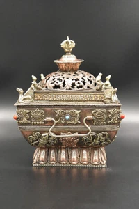 Handgefertigter Kupfer Tibetischer Buddha Räuchergefäß - Bild 1 von 12