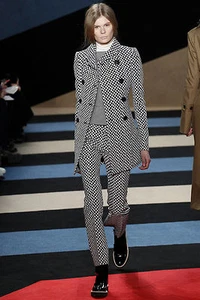 $1495 Rare Designer DEREK LAM Women's Wool Blend Pied de Poule Trousers 6 - Picture 1 of 8