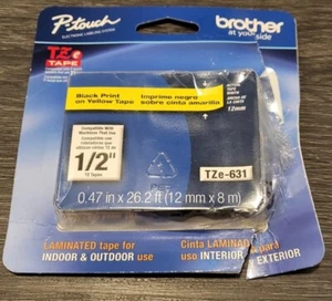 Original Brother TZe-631 SCHWARZ AUF GELB Schriftband TZe631 passt PT-1880 & PT-1890 - Bild 1 von 1