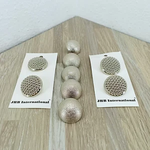 Button Lot Carded JHB & Loose Silver Color Craft Sewing Closures & Connectors - Picture 1 of 5
