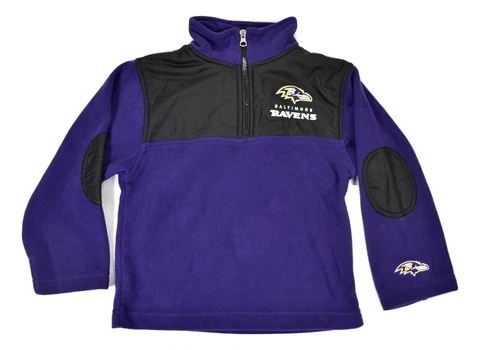 NFL Team Apparel Kids Baltimore Ravens Pullover Fleece Jacket New Size 6, 8 Cover