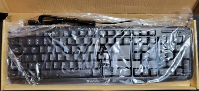 Verbatim Slimline Corded Usb Keyboard - Black - Cable Connectivity - Usb 2.0 - Image 1 of 4