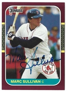 1987 DONRUSS OPENING DAY MARC SULLIVAN BOSTON RED SOX ON CARD AUTO SIGNED CARD - Picture 1 of 1
