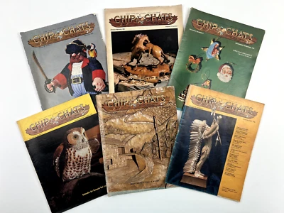Lot of 6 Chip & Chats Magazines 1978-1986 Vintage Wood Carving How To Books - Image 1 of 4