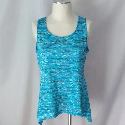 Dressbarn Womens Sleeveless Tank Top Petite L Scoop Neck Cage Back Long on sides - Image 1 of 4