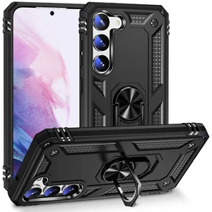 Military Grade Hybrid Case with Ring Grip for Samsung Galaxy S23 - Black - Picture 1 of 8