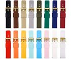 Gold Buckle Soft Silicone Rubber Watch Smart Band Strap Quick Release Uk