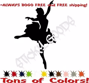 2 For 1! Ballerina Girl Dancer Dancing Vinyl Decal Sticker For Car Window laptop - Picture 1 of 3