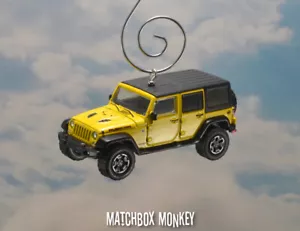 '15 Baja Yellow Hard Rock Jeep Wrangler Rubicon JKU Unlimited Christmas Ornament - Picture 1 of 10