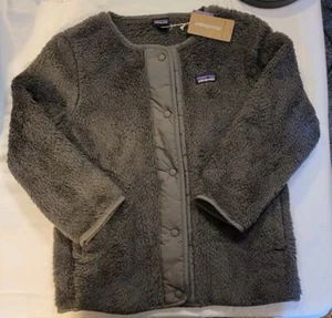 Patagonia Girls Grey Fleece Sweater Jacket Size Small 7-8 Snap Front Los Gatos - Picture 1 of 7