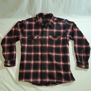 Camisa grande con botones de franela Field Stream 1871 para hombre negra roja blanca 100% algodón - Imagen 1 de 5