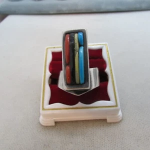 VINTAGE SOUTHWEST STERLING COBBLESTONE RING OFFSET SIZE 9 - Picture 1 of 11