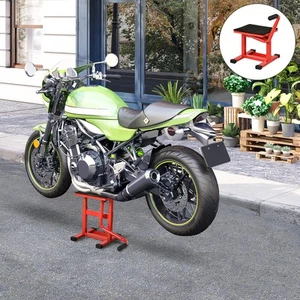 150KG Steel Motorbike Manual Jack Lift Rubber Platform Crank Lift 39-46cm - Picture 1 of 11