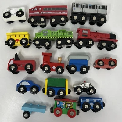 Maison Joseph Battat Tren de Madera Magnético Policía Ambulancia Compatible Thomas Foto 1 de 4