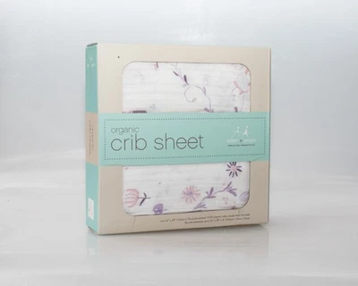 Sábana bajera ajustada de muselina de algodón orgánico Aden + Anais, ciervo lavanda Foto 1 de 4