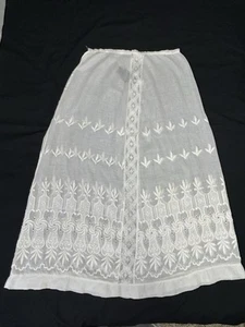 Antiker edwardianischer weißer bestickter Petticoat-Rock Baumwolle volle Länge IST-ZUSTAND - Bild 1 von 13