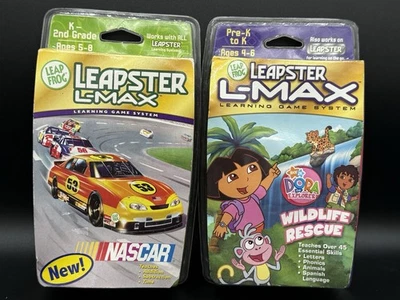 Leapster L-Max Explorer NASCAR Dora Explorer Wildlife Rescue Game Reading Math - Image 1 of 4