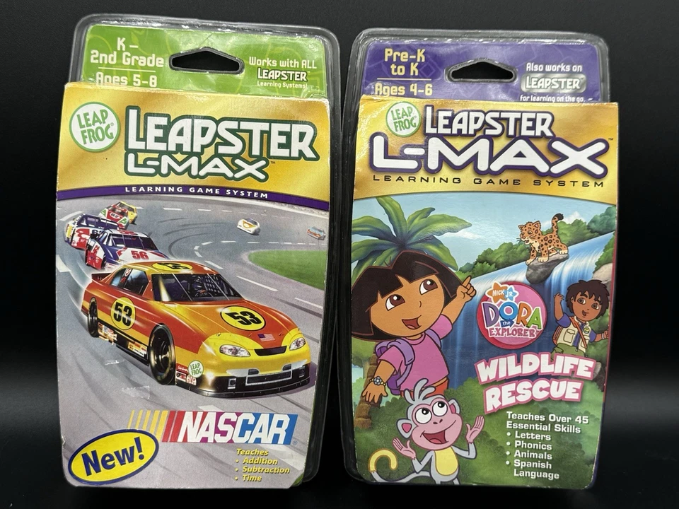 Leapster L-Max Explorer NASCAR Dora Explorer Wildlife Rescue Game Reading Math - Image 1 of 4